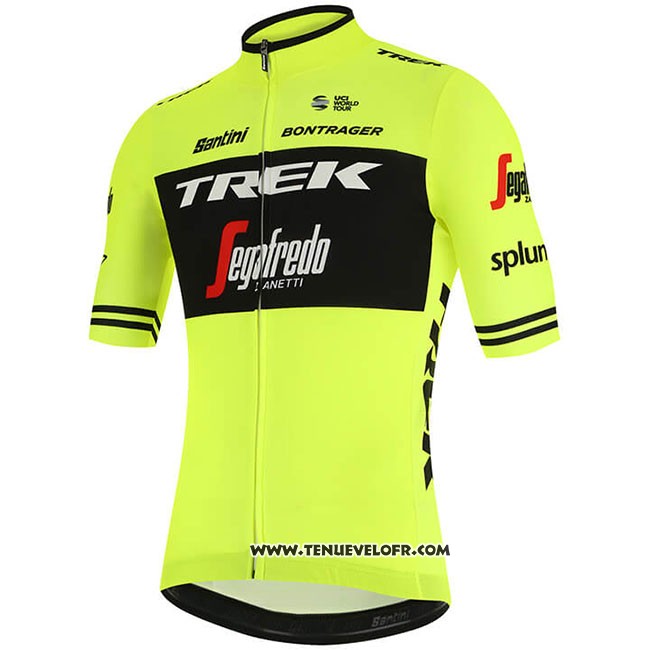 2019 Maillot Ciclismo Trek Segafredo Vert Noir Manches Courtes et Cuissard